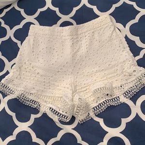 Eyelet white shorts